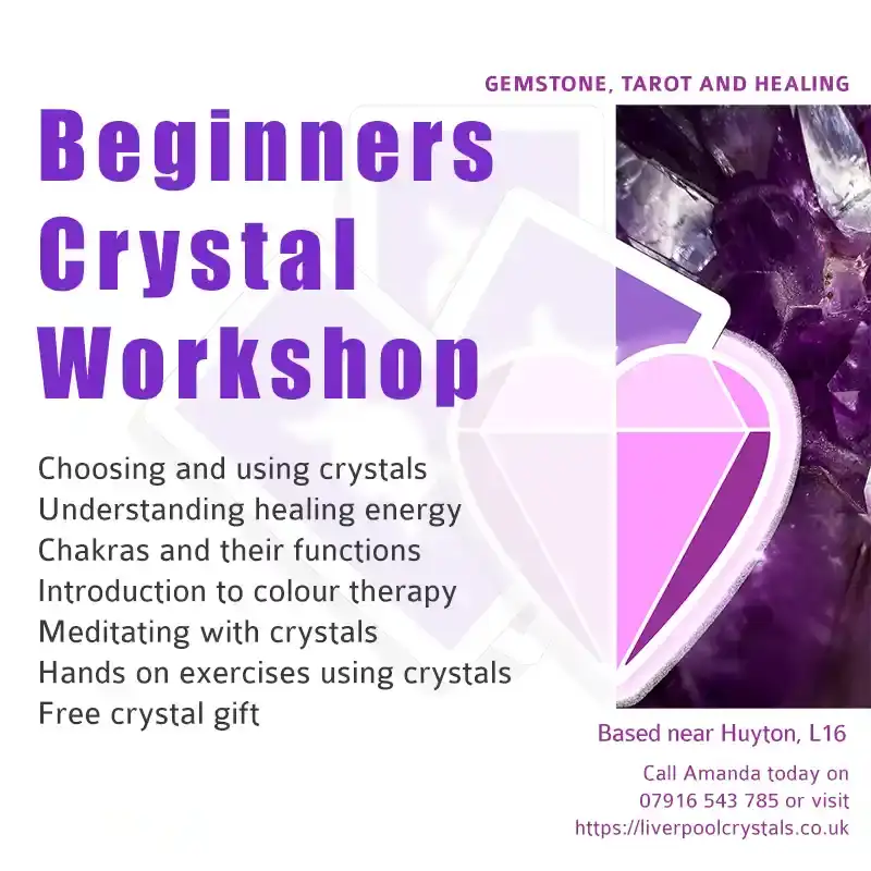 Accredited crystal healing workshop in Liverpool